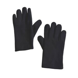 Lands End Deerskin Suede Leather Driving Gloves Mens L Warm Black Fleece Lining
